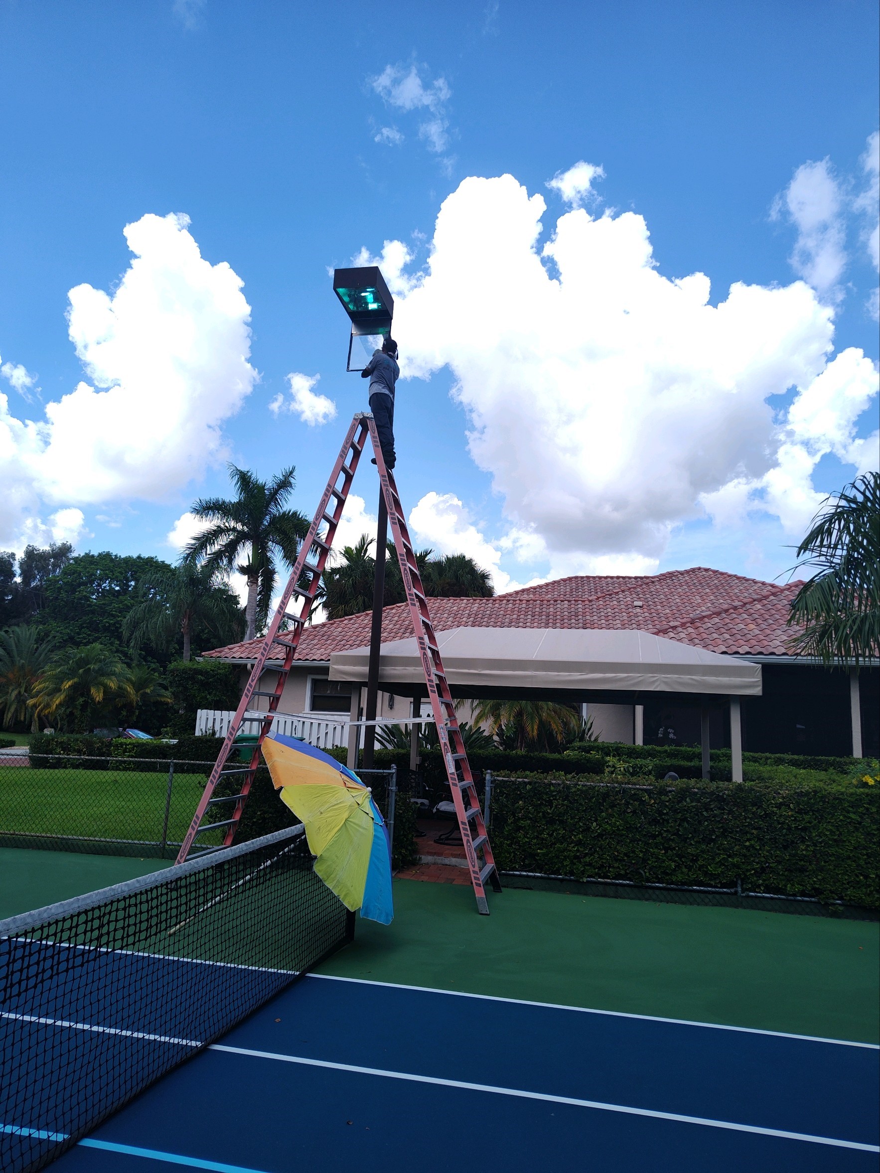 Installation of Tennis Court Lighting